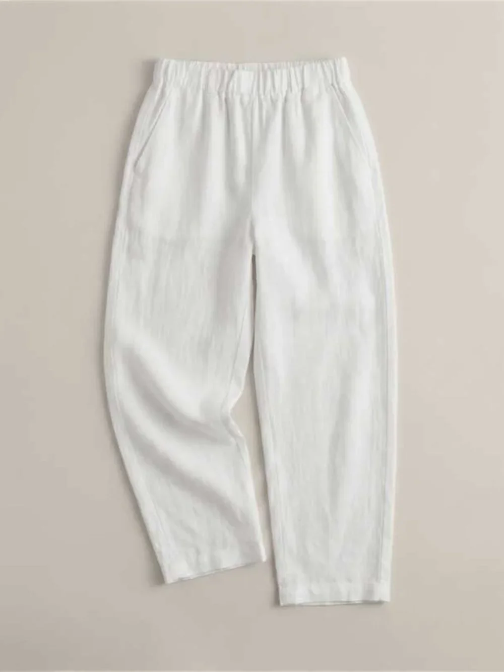 Quince 100% European White Pleated Linen Pants